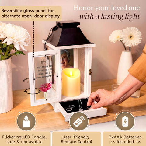 Stillwind memorial lantern copper finish adds warm ambience for remembrance