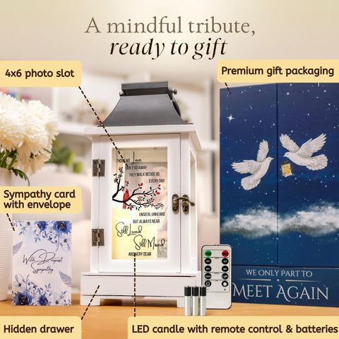 Stillwind memorial lantern keepsake drawer for treasured mementos.