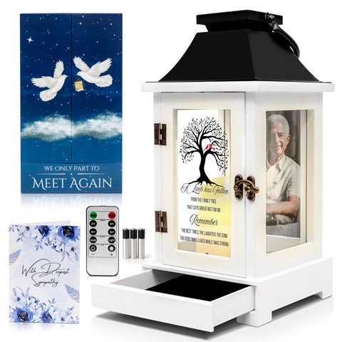 STILLWIND memorial lantern with photo frame highlights cherished memories in a timeless display