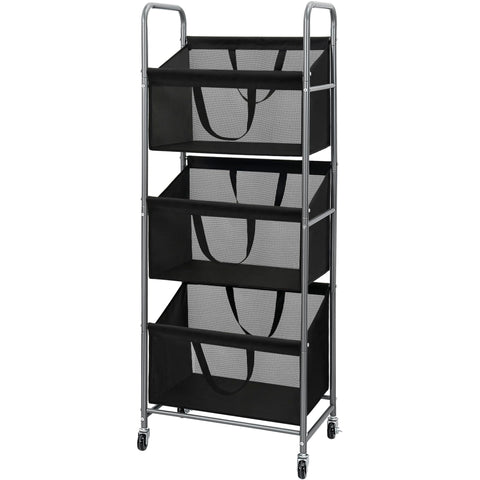 STO STO 3-tier vertical laundry hamper front view shows space-saving silhouette for small spaces.