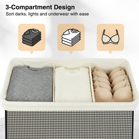 STO STO metal frame with vinyl mesh outer bin provides stable, breathable storage.