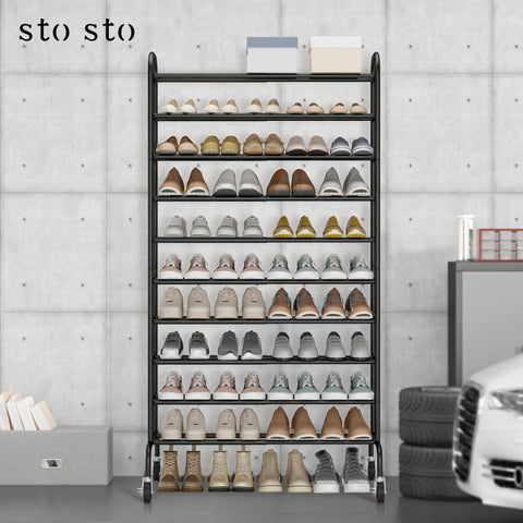 STO STO Expandable Shoe Rack in entryway arrangement as organized storage
