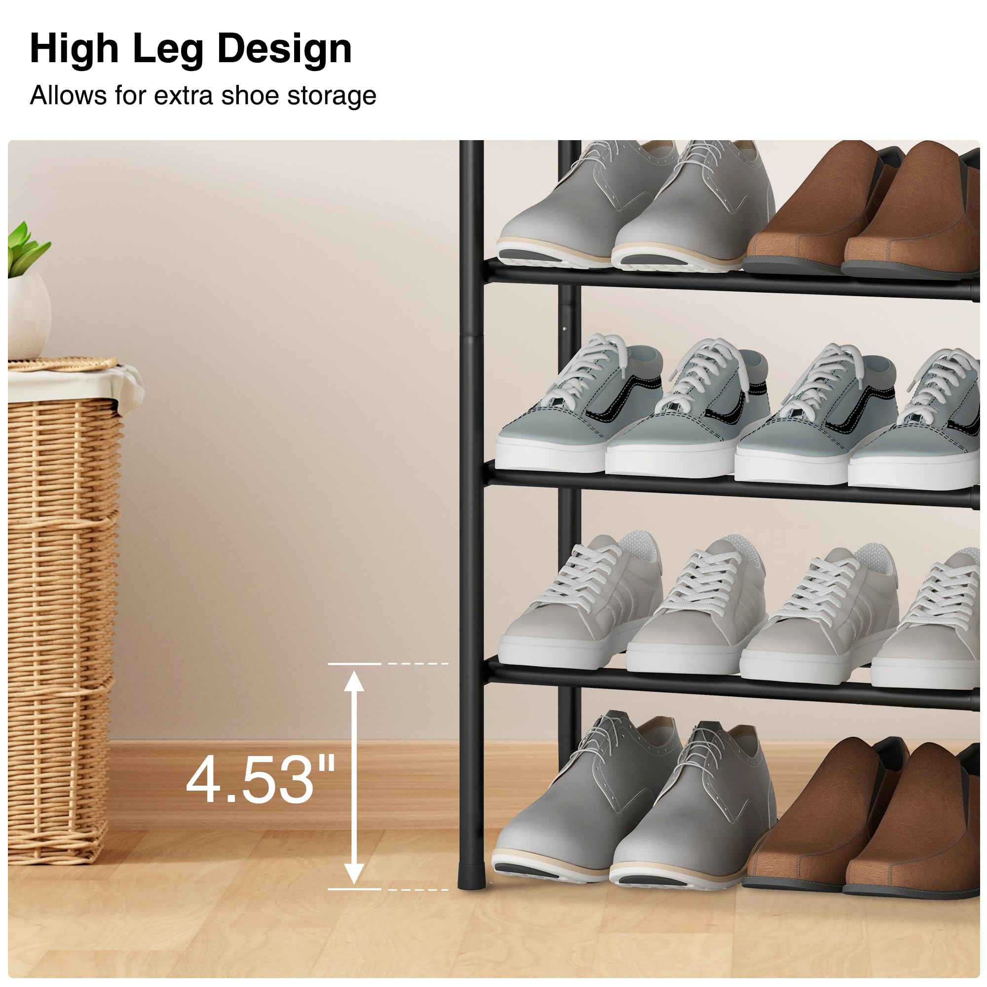 STO STO Expandable Shoe Rack floor pads protect floors and stabilize