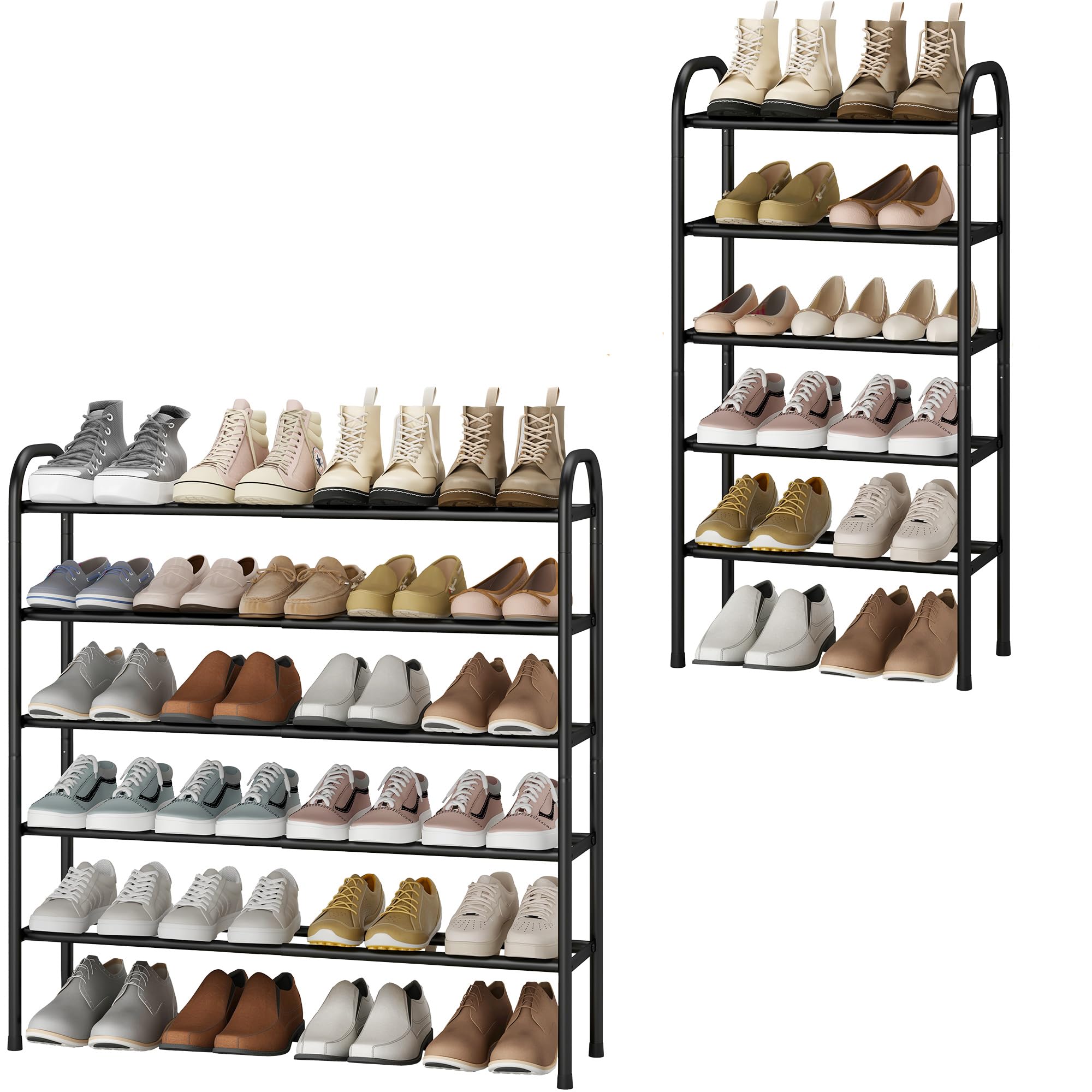 STO STO Expandable Shoe Rack front view shows adjustable length for tight spaces