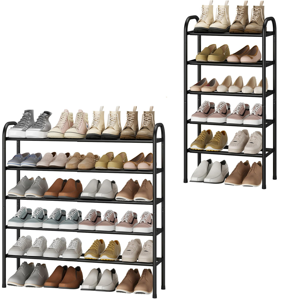 STO STO Expandable Shoe Rack front view shows adjustable length for tight spaces