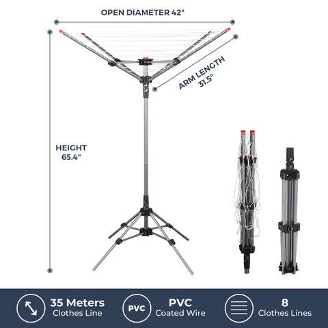 STO STO freestanding-base design offers stable setup and tool-free assembly.