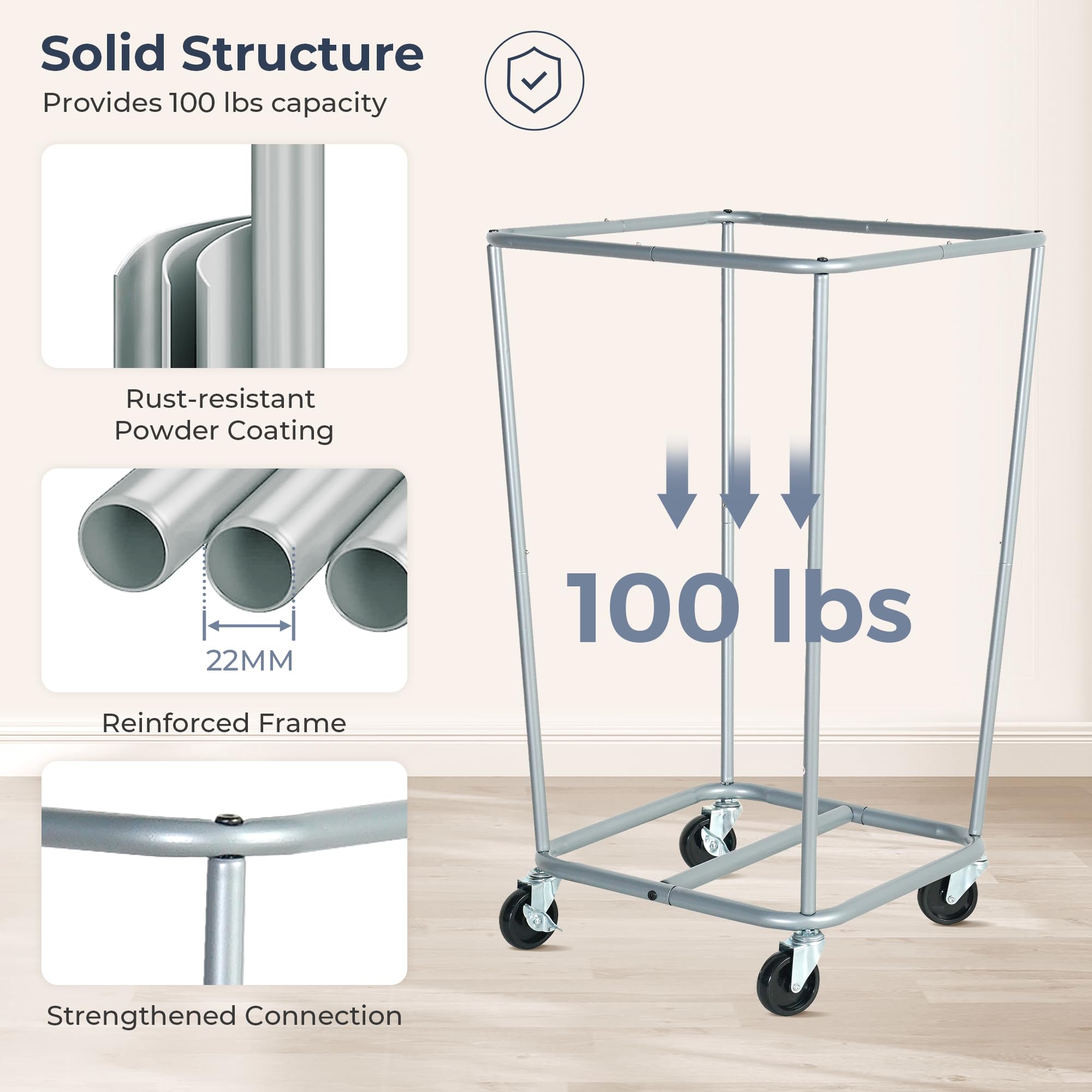 STO STO large-capacity 160L cart ready for laundry organization