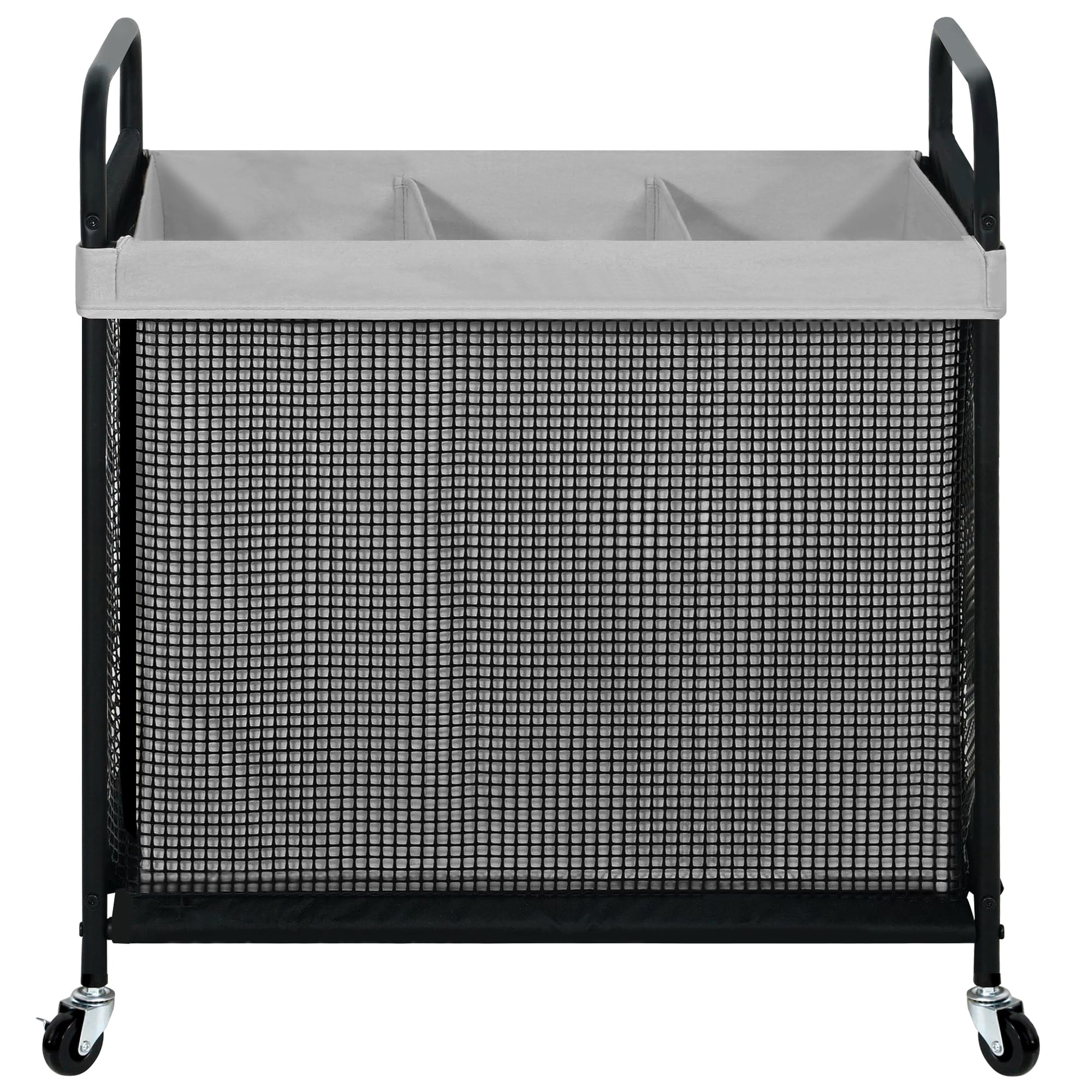 STO STO Laundry Hamper 3-Section with 120L capacity and wheels for easy moving.