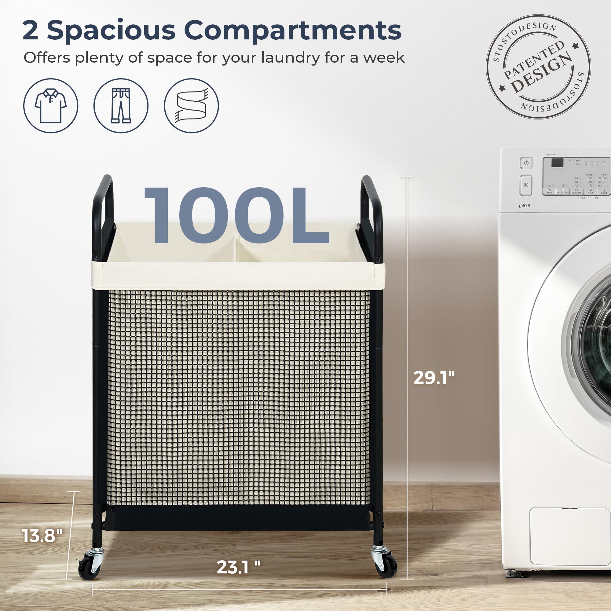 Sto Sto compact design fits in tight spaces like closets and dorm rooms.