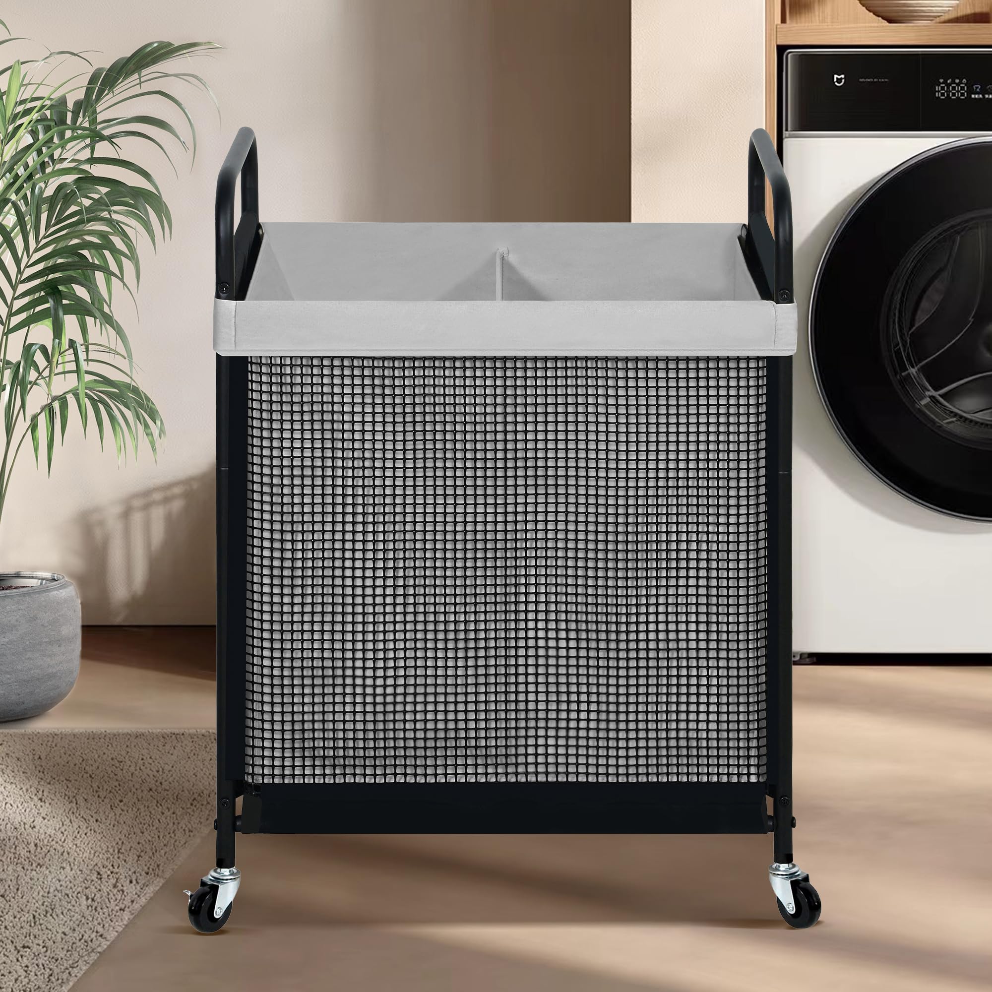 STO STO laundry hamper with removable liner for effortless cleaning.