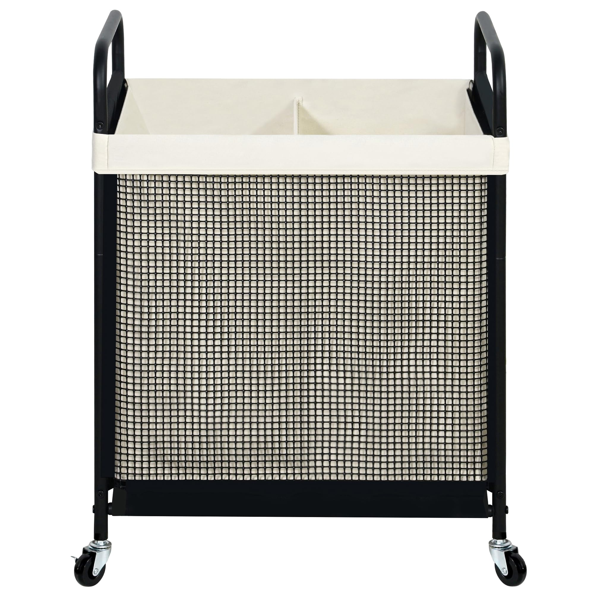 Sto Sto laundry hamper with two compartments for easy sorting of clothes.