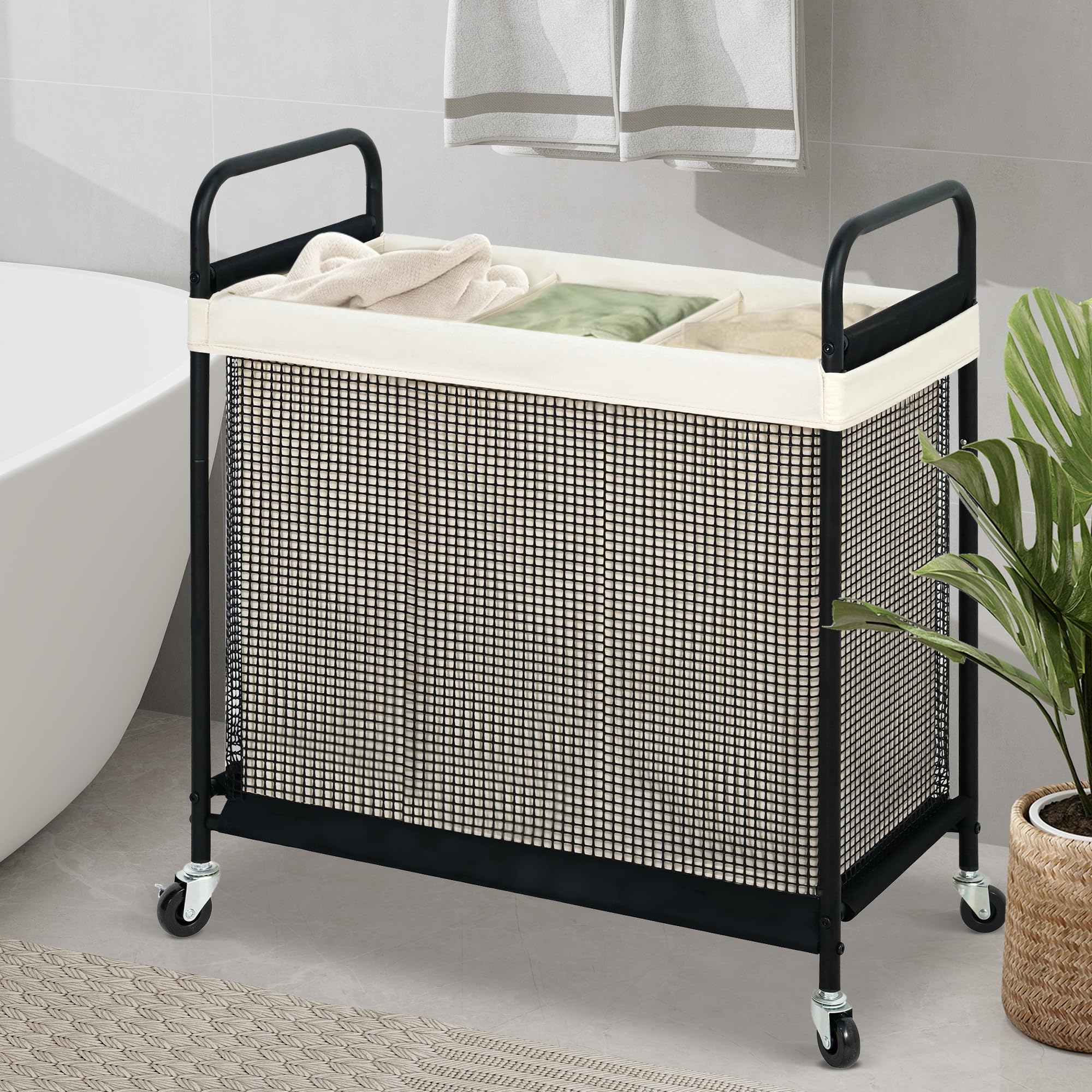 STO STO Laundry Hamper upgraded wheels for smooth room-to-room movement