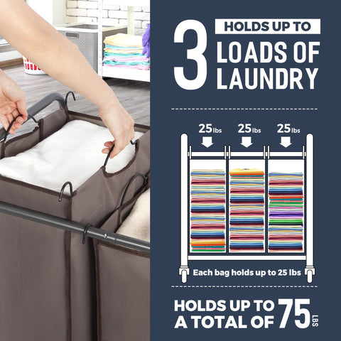 STO STO Laundry Sorter removable bags demonstrating simple color and load separation