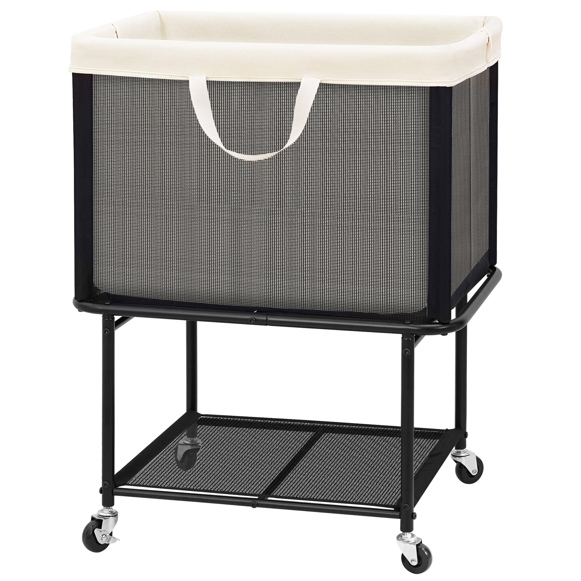 STO STO rolling hamper front view for easy mobility and laundry transport