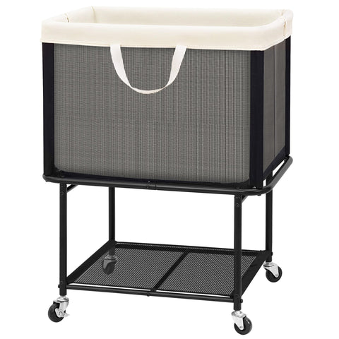 STO STO rolling hamper front view for easy mobility and laundry transport