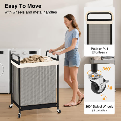 STO STO room placement hamper in a tidy bedroom or laundry area.