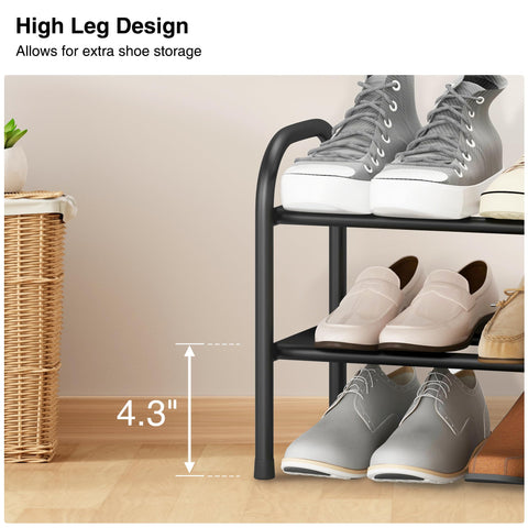 STO STO shoe rack includes floor pads to protect surfaces.