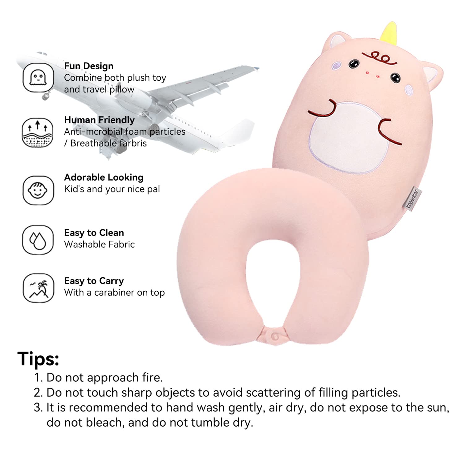 Stocaggio Kids Travel Pillow soft neck support during travel