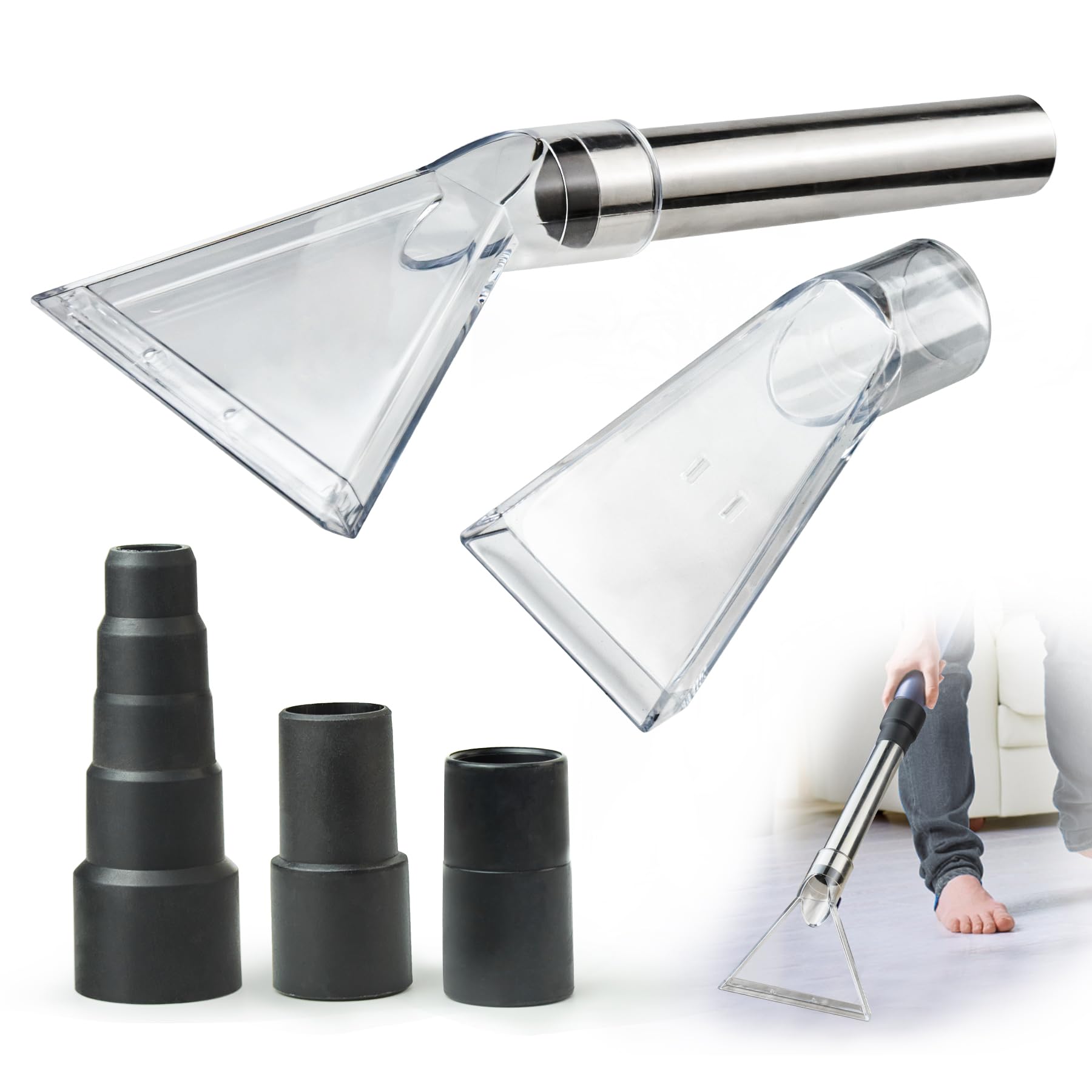 Stochastic Box universal clear adapter for 1-1-4 inch fits most hoses for versatile cleaning