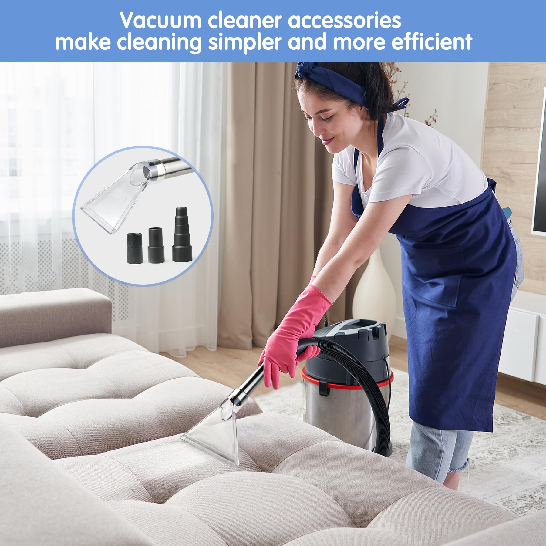 Stochastic Box universal clear adapter for 1-7-8 inch fits various vacuums for thorough debris pickup