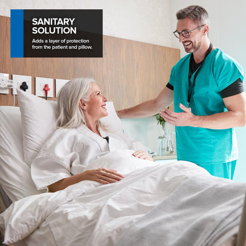 Stock Your Home clinic and spa use-case pillow cover for hygienic environments.