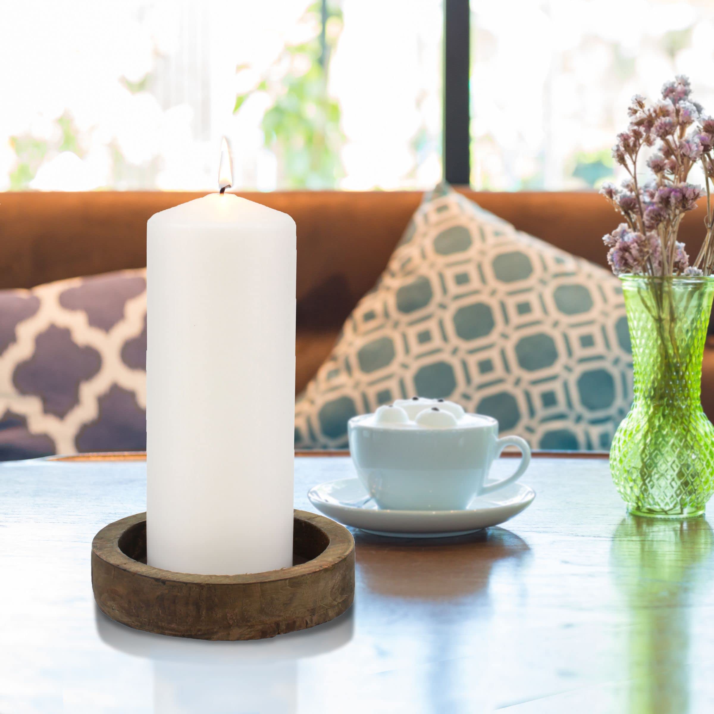 Stonebriar 80-hour burn time pillar candles illuminate events with minimal maintenance.