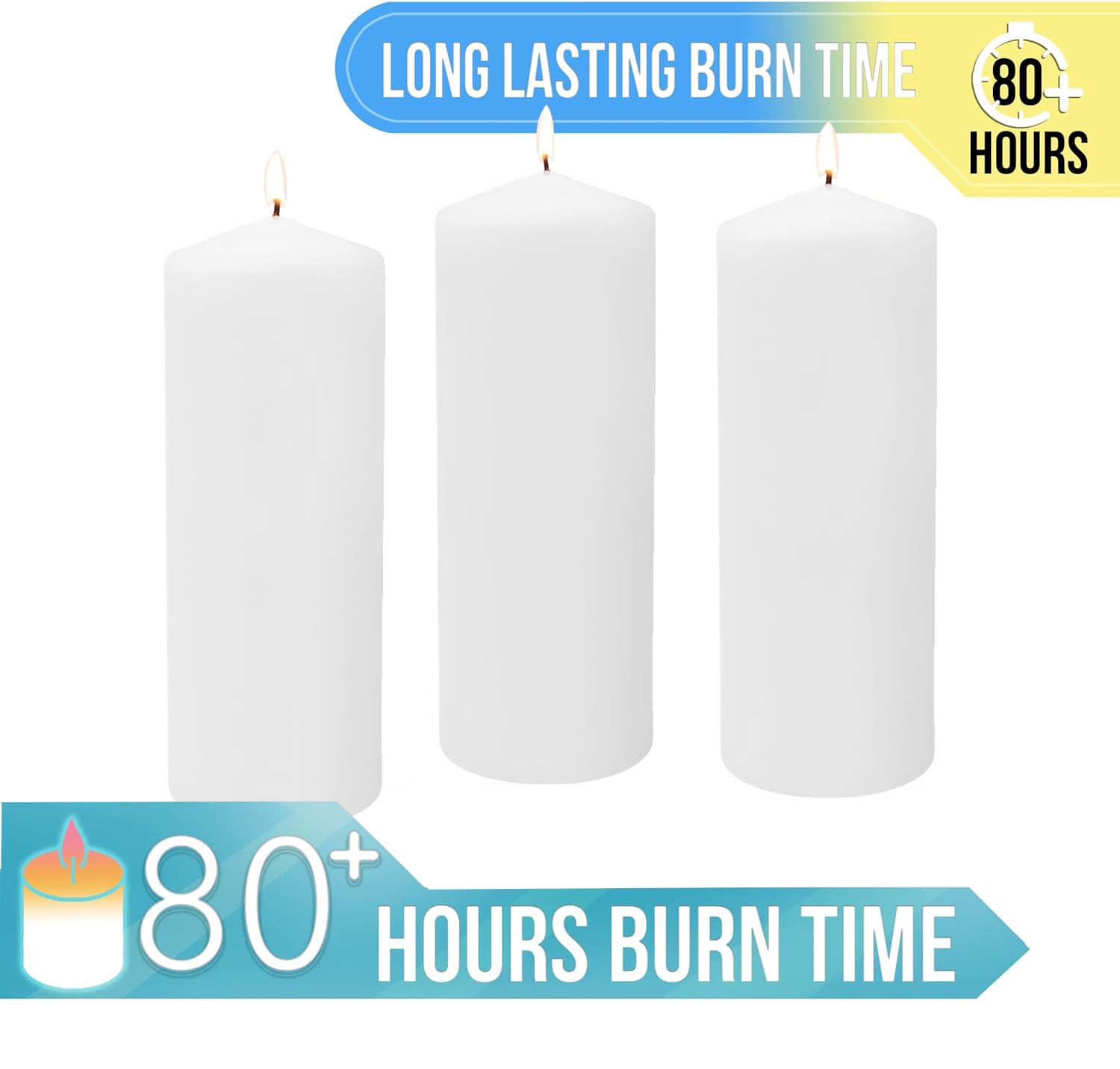 Stonebriar lead-free cotton wick pillar candle for smoke-free ambiance.