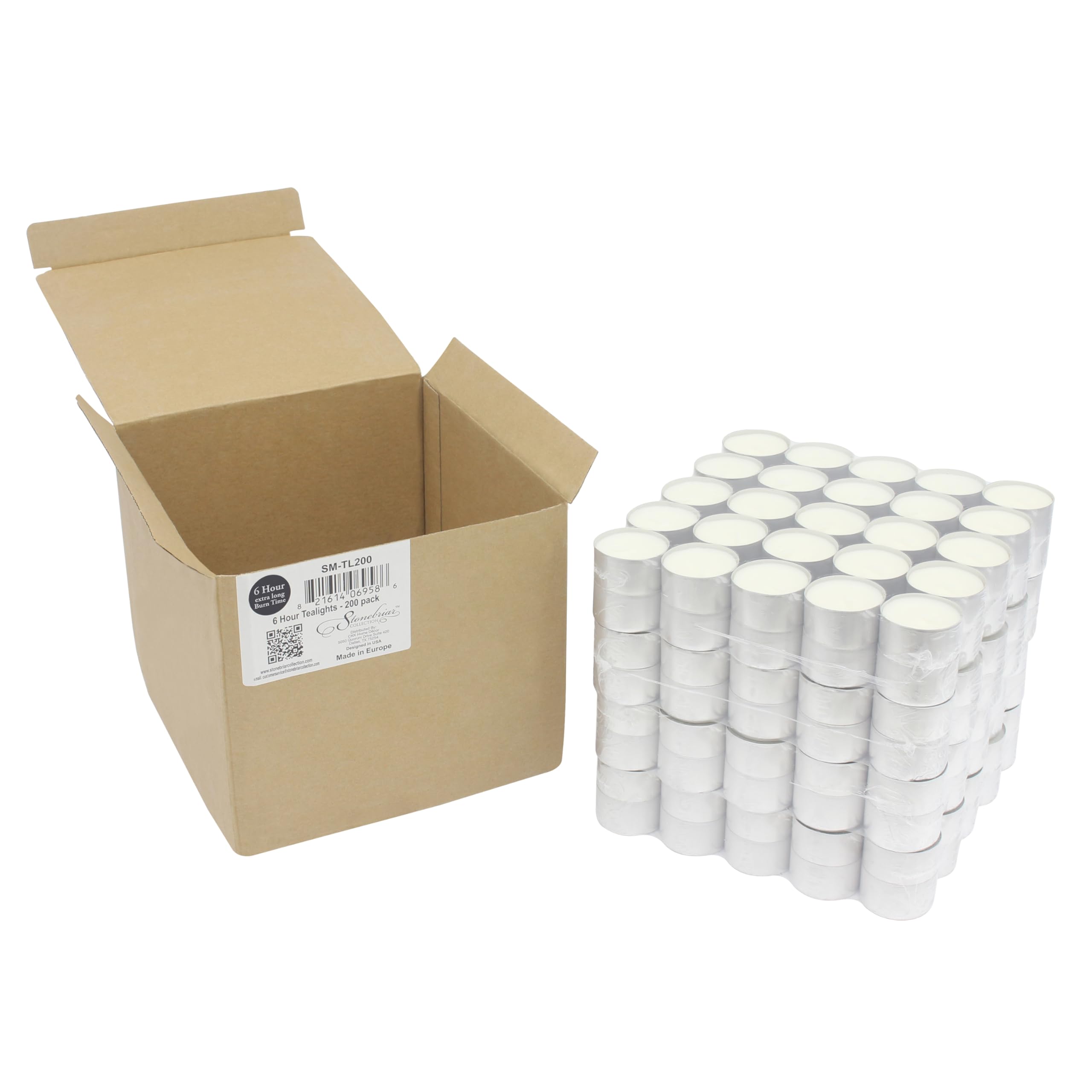 Stonebriar long-burn tealights delivering 6-7 hour glow