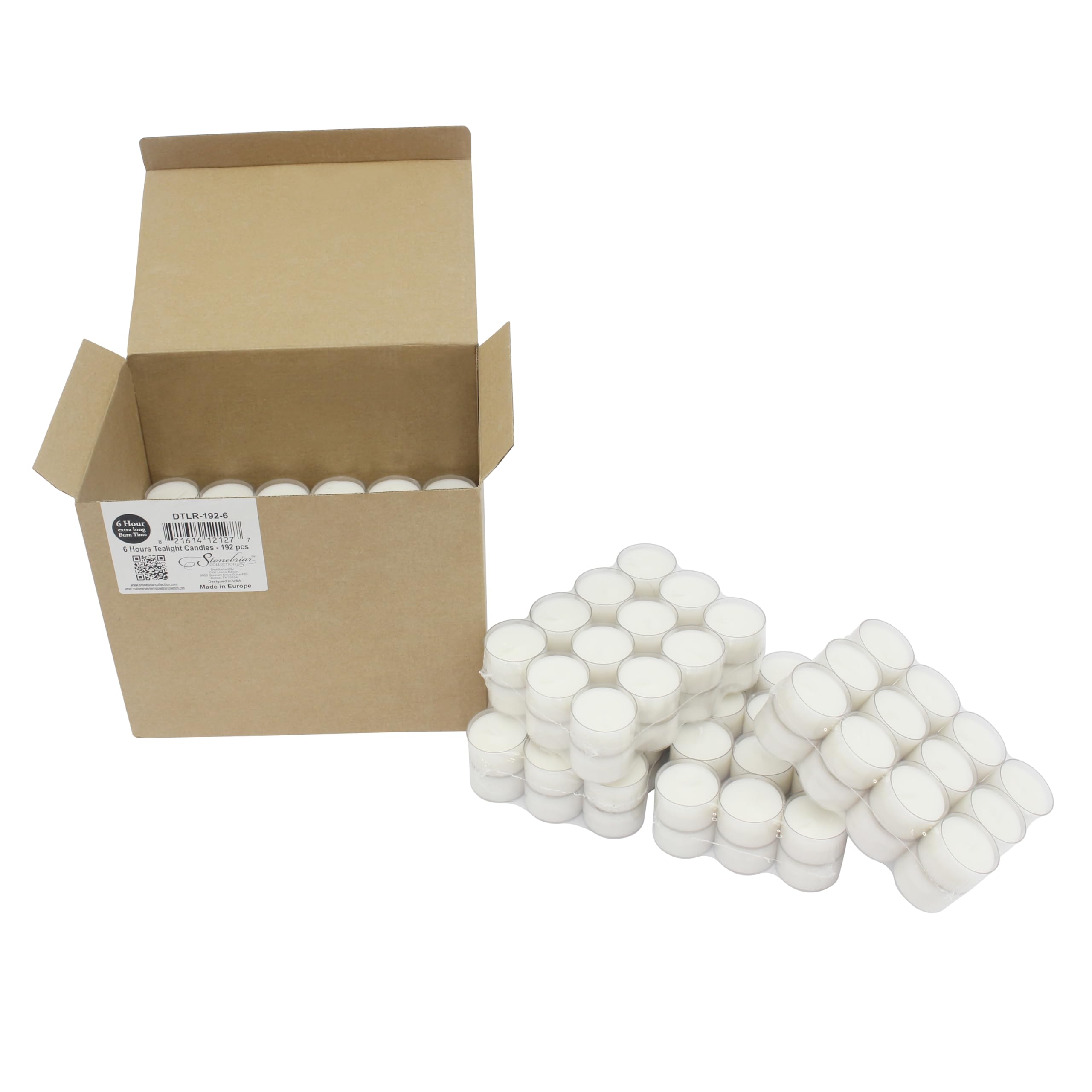 Stonebriar palm-wax tea lights designed for long-lasting performance.