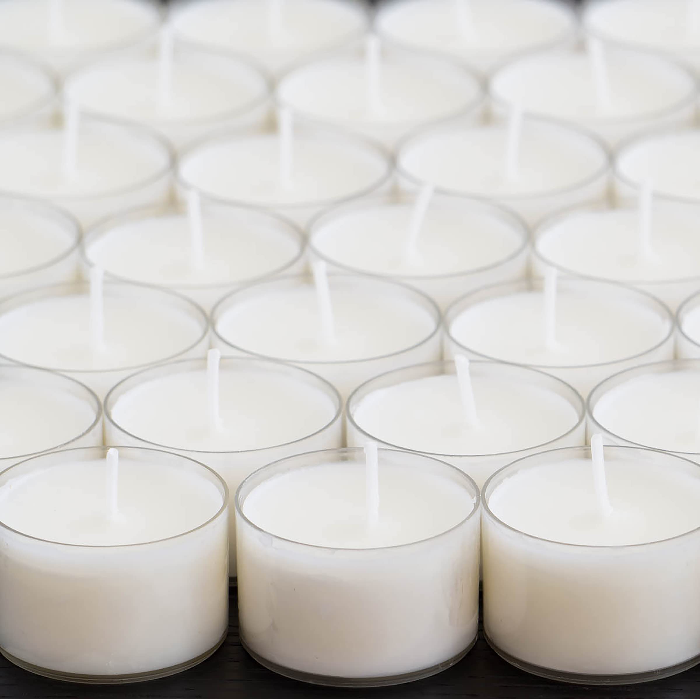 Stonebriar unscented tea lights enhance spa, restaurant, and wedding décor.