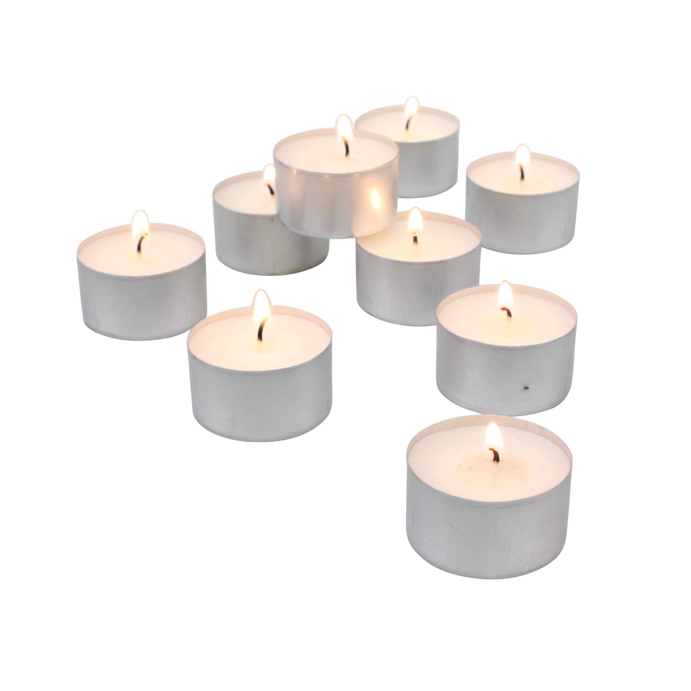 Stonebriar tea light with lead-free cotton wick for clean glow.
