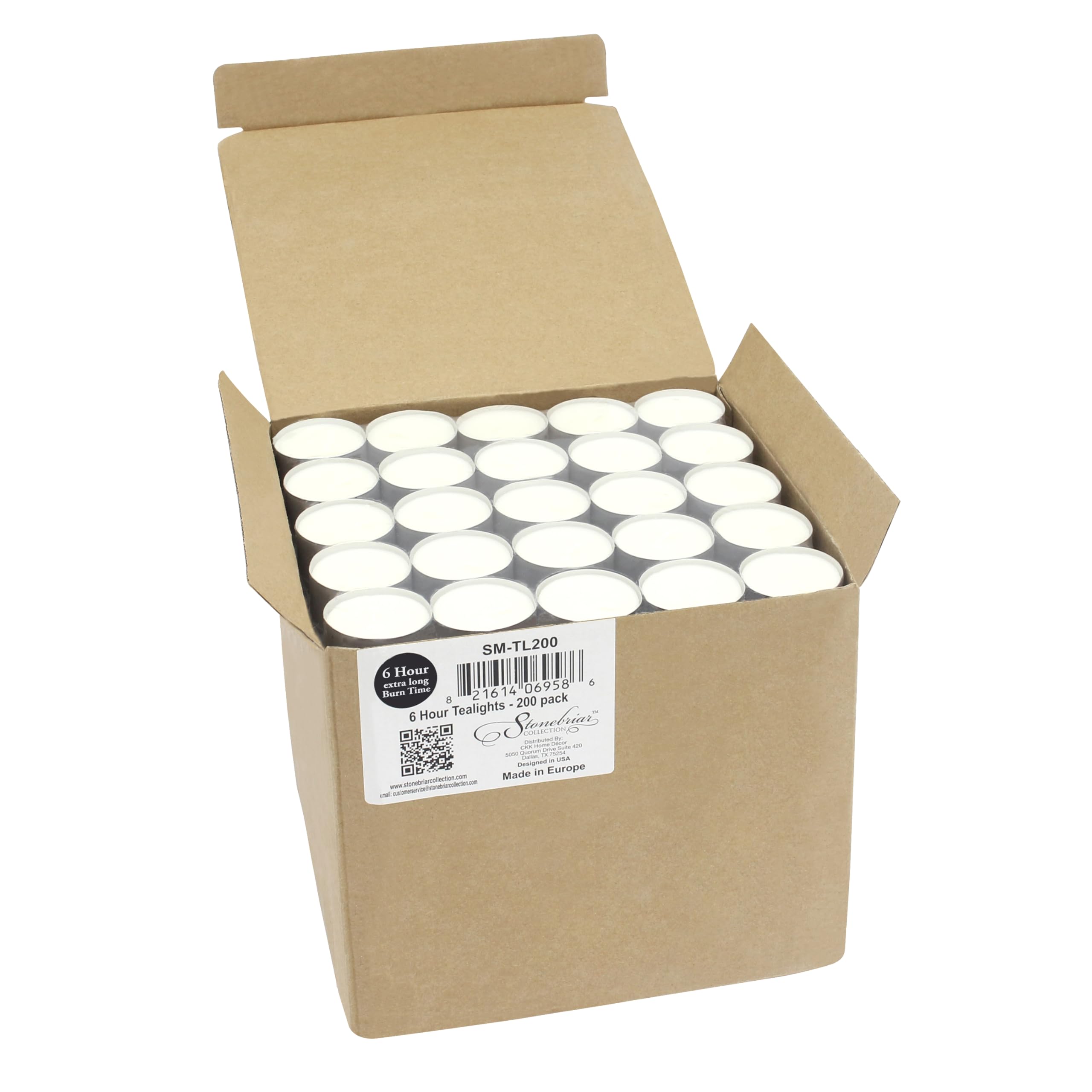 Stonebriar tealight candles in aluminum tin for mess-free use