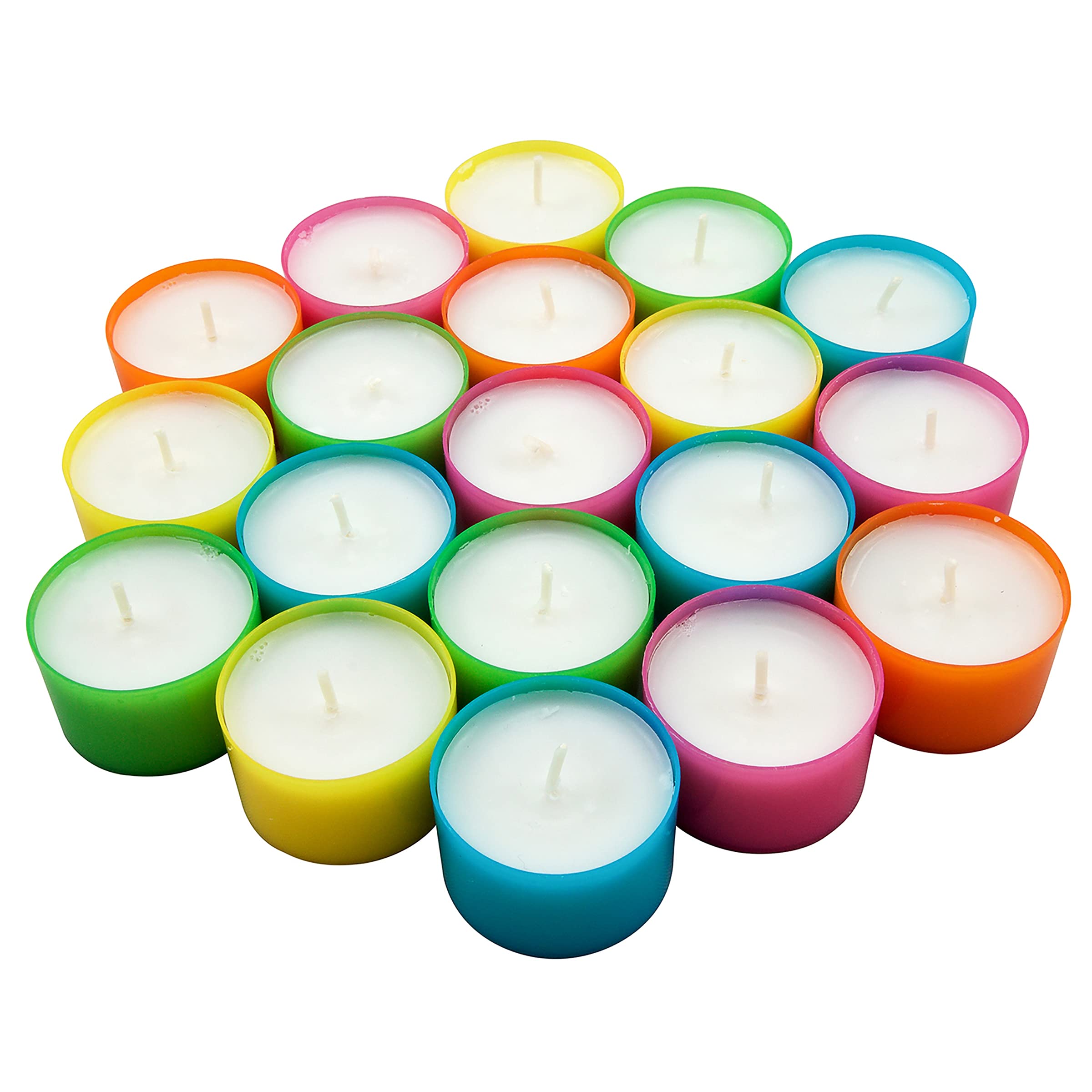 Stonebriar tealights brighten tables and bathrooms with soft color