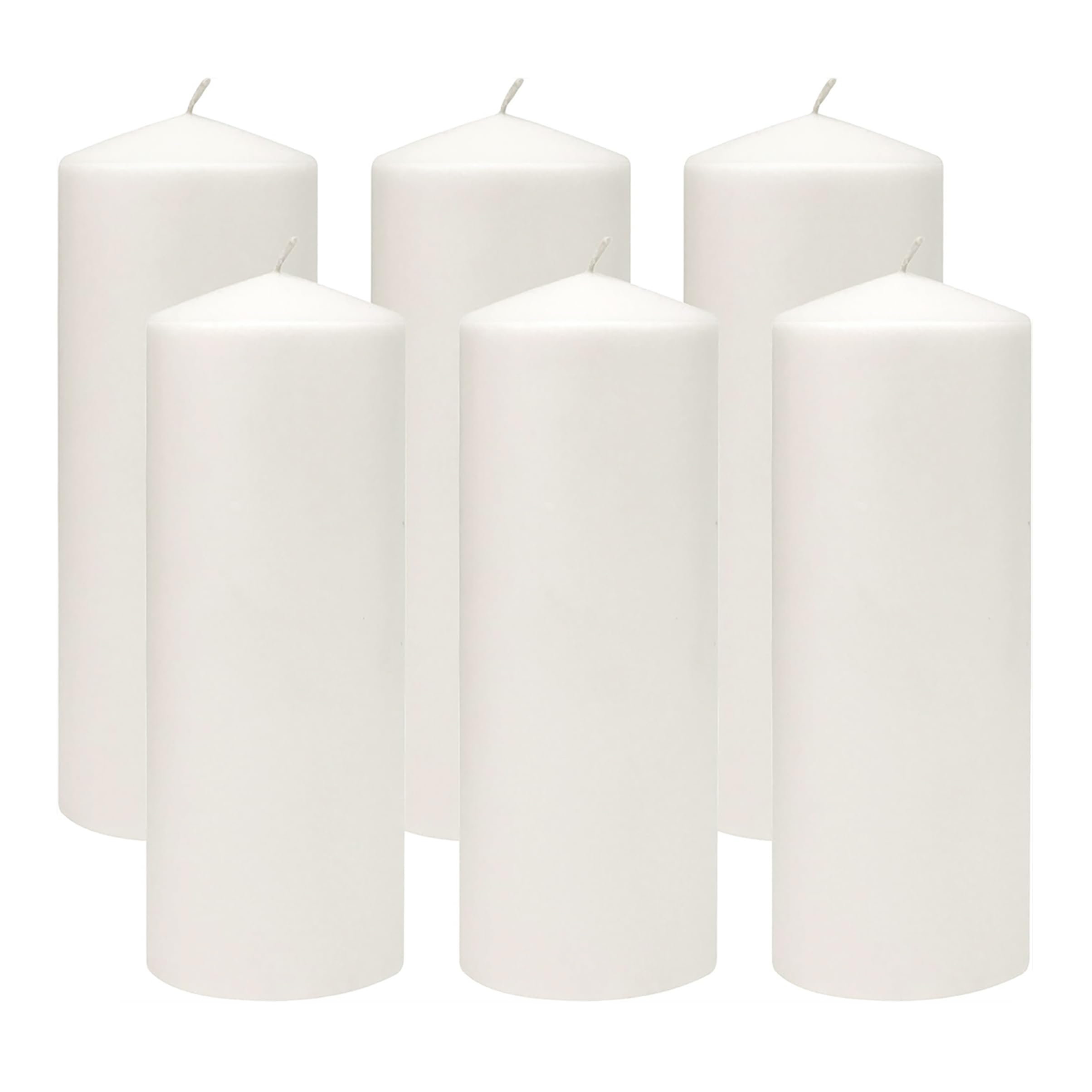 Stonebriar unscented white pillar candles offer a steady, long-lasting glow for centerpieces.