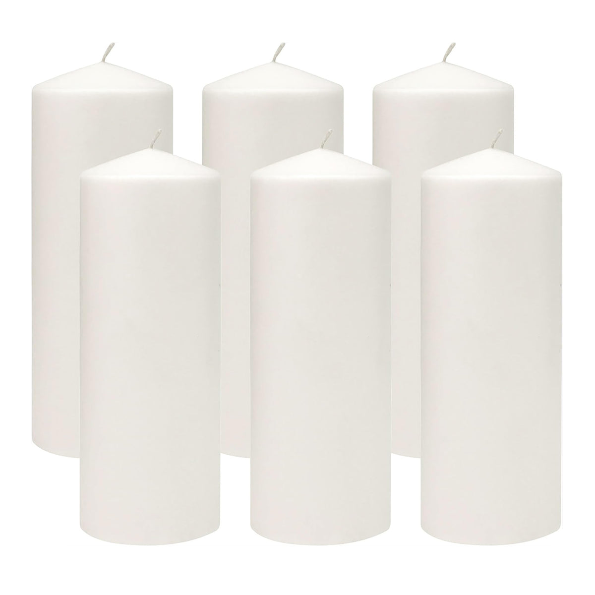 Stonebriar unscented white pillar candles offer a steady, long-lasting glow for centerpieces.