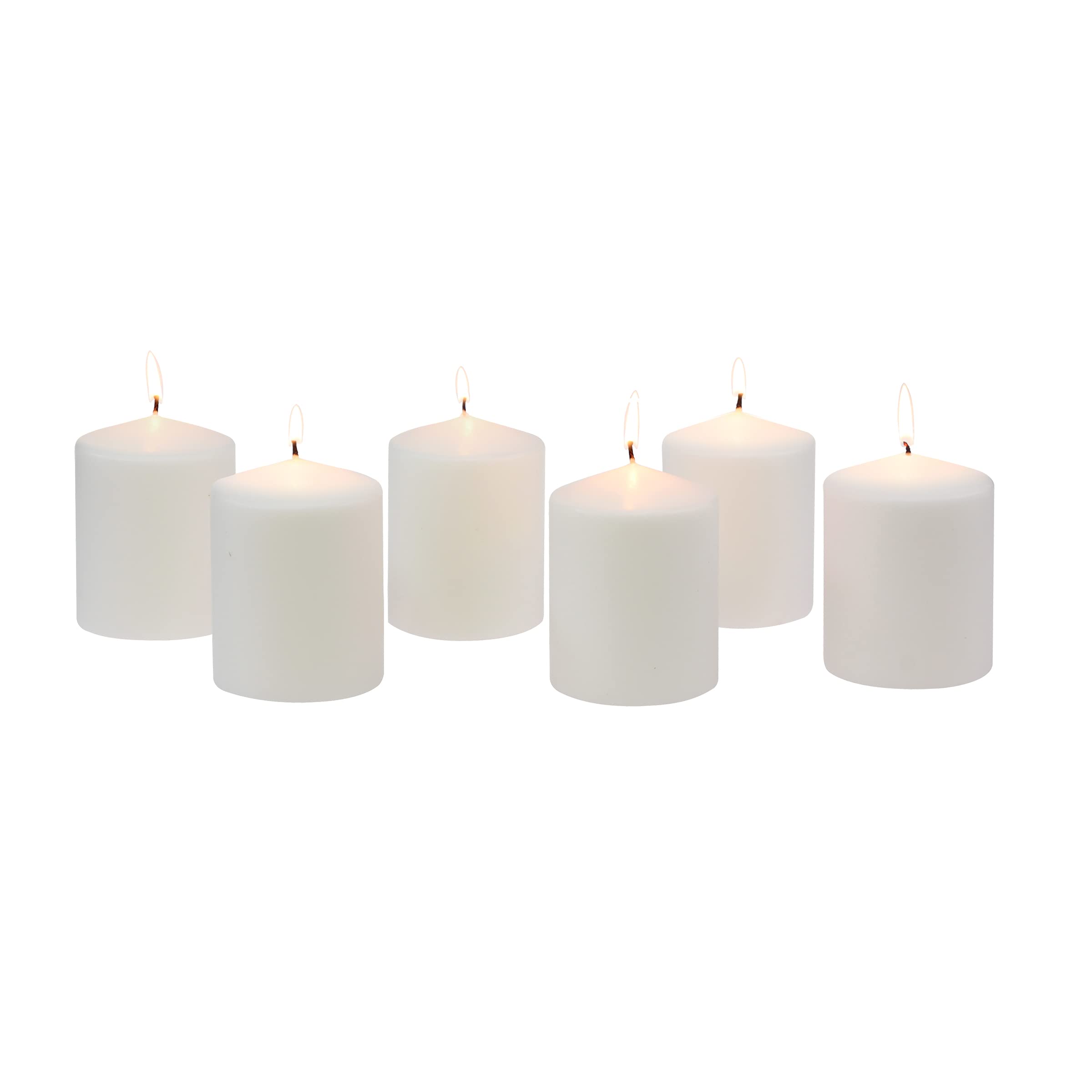 Stonebriar unscented white tall pillar candle emergency light during outages.