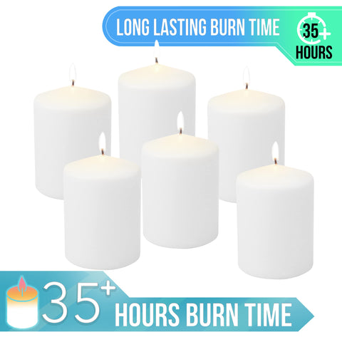 Stonebriar unscented white tall pillar candle spa ambience for relaxing space.