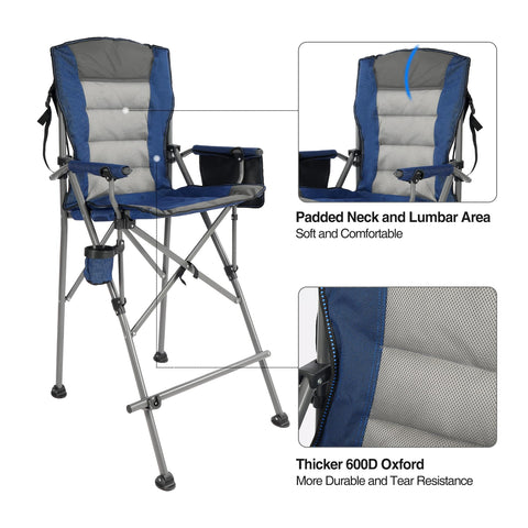 Stonehomy blue armrests support forearms during viewing or reading.