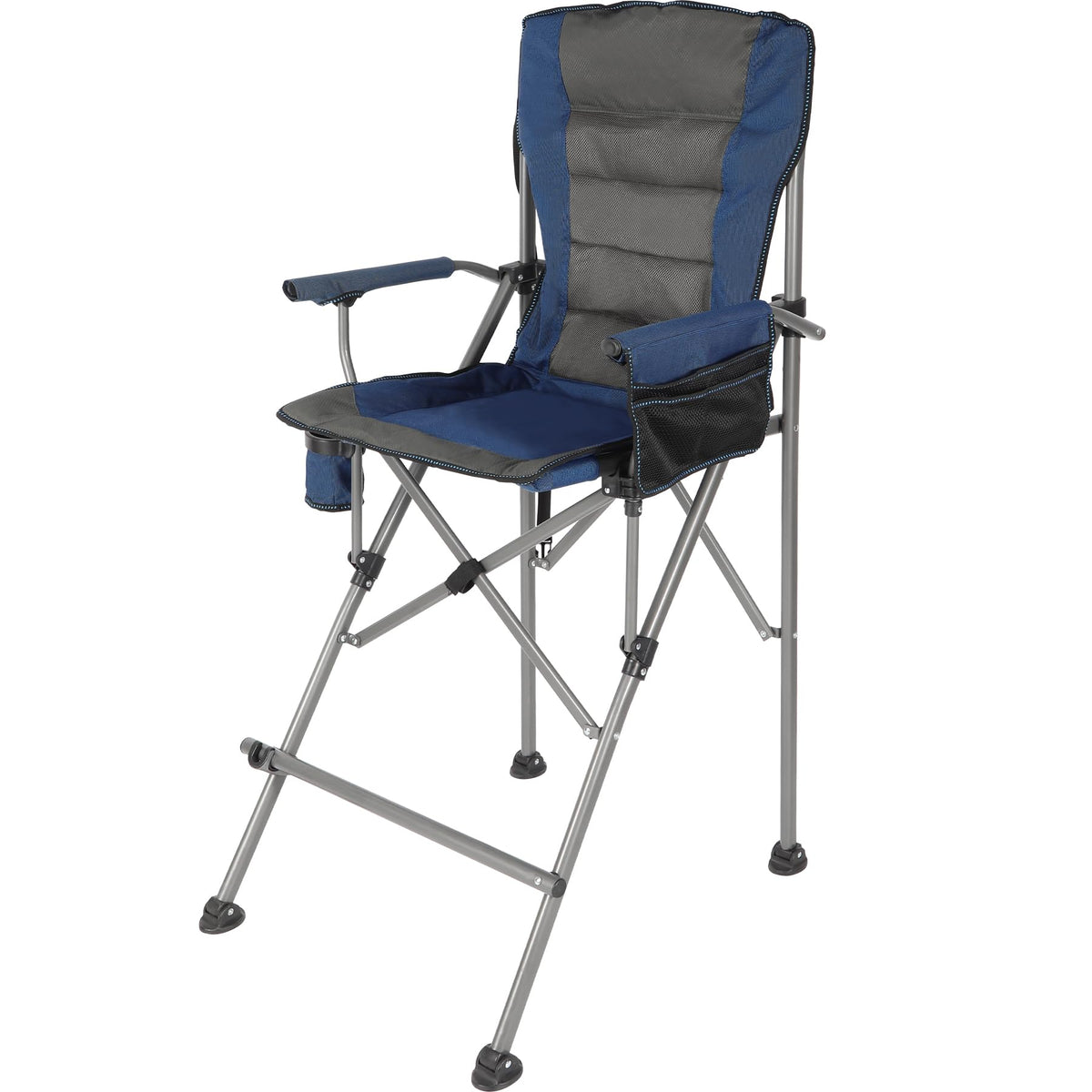 Stonehomy blue extra tall folding chair backrest for extended comfort.