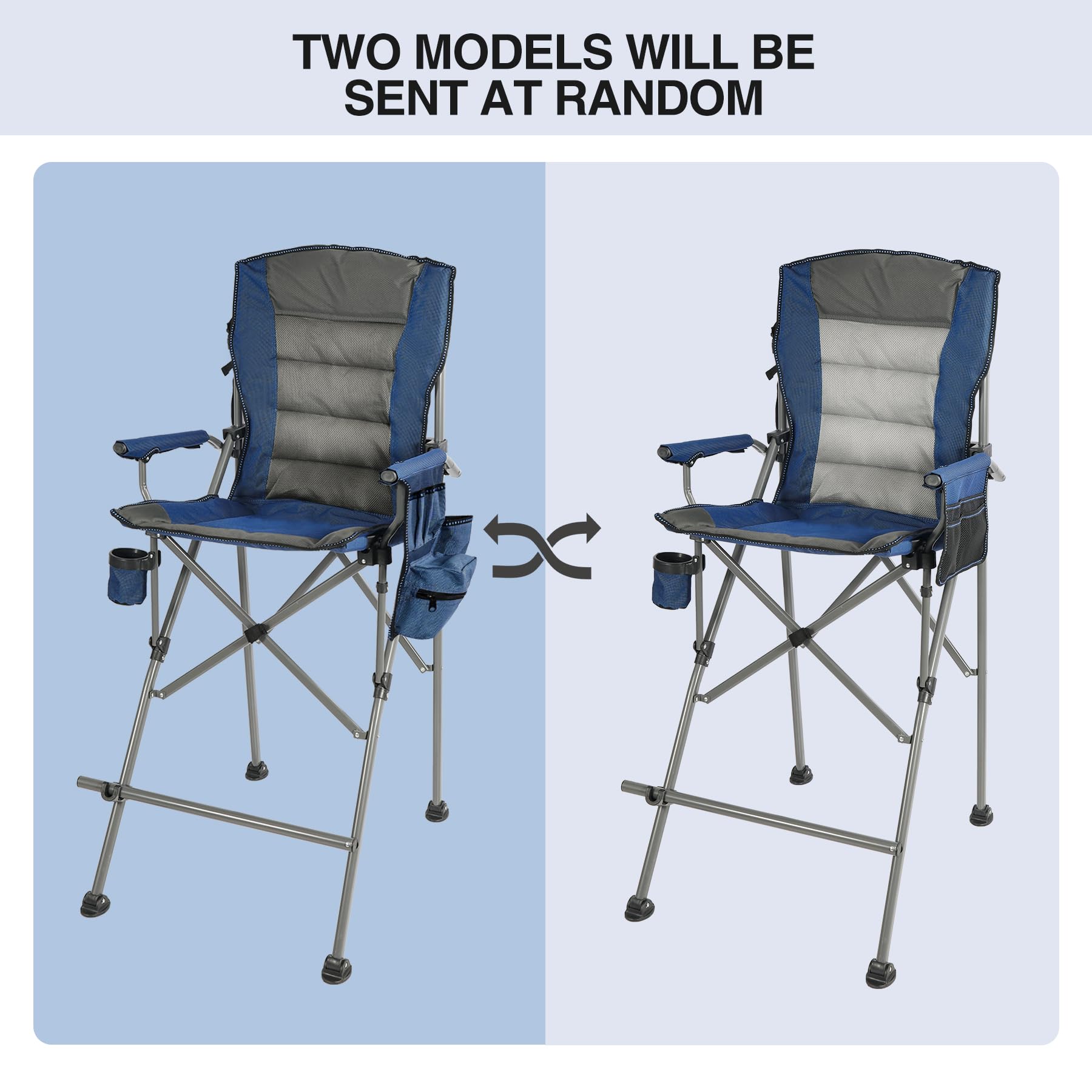 Stonehomy blue folding chair comes with carry bag for travel.