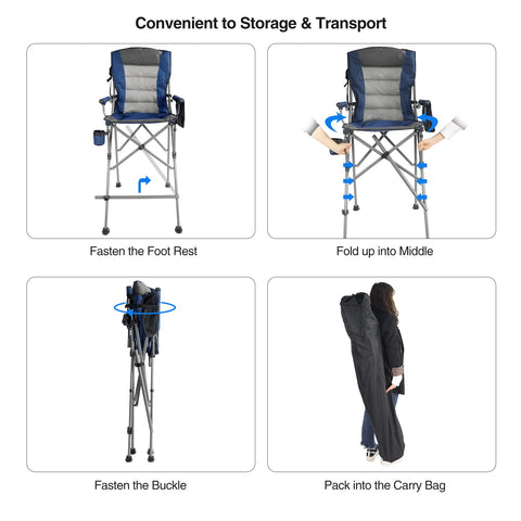 Stonehomy blue heavy-duty steel frame supports up to 330 pounds.