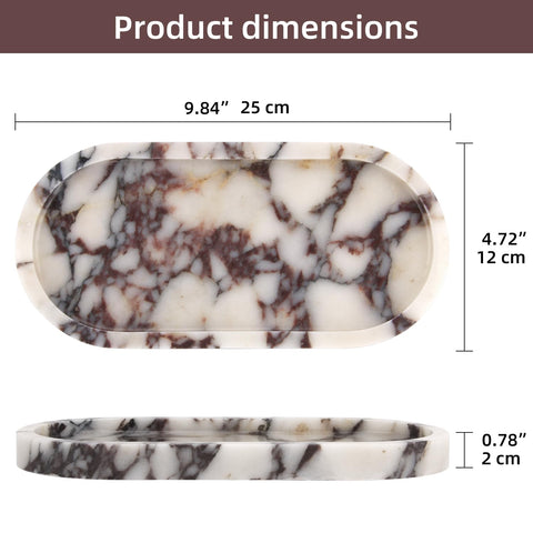 Stonemanus Calacatta Viola marble tray for vanity display of perfumes
