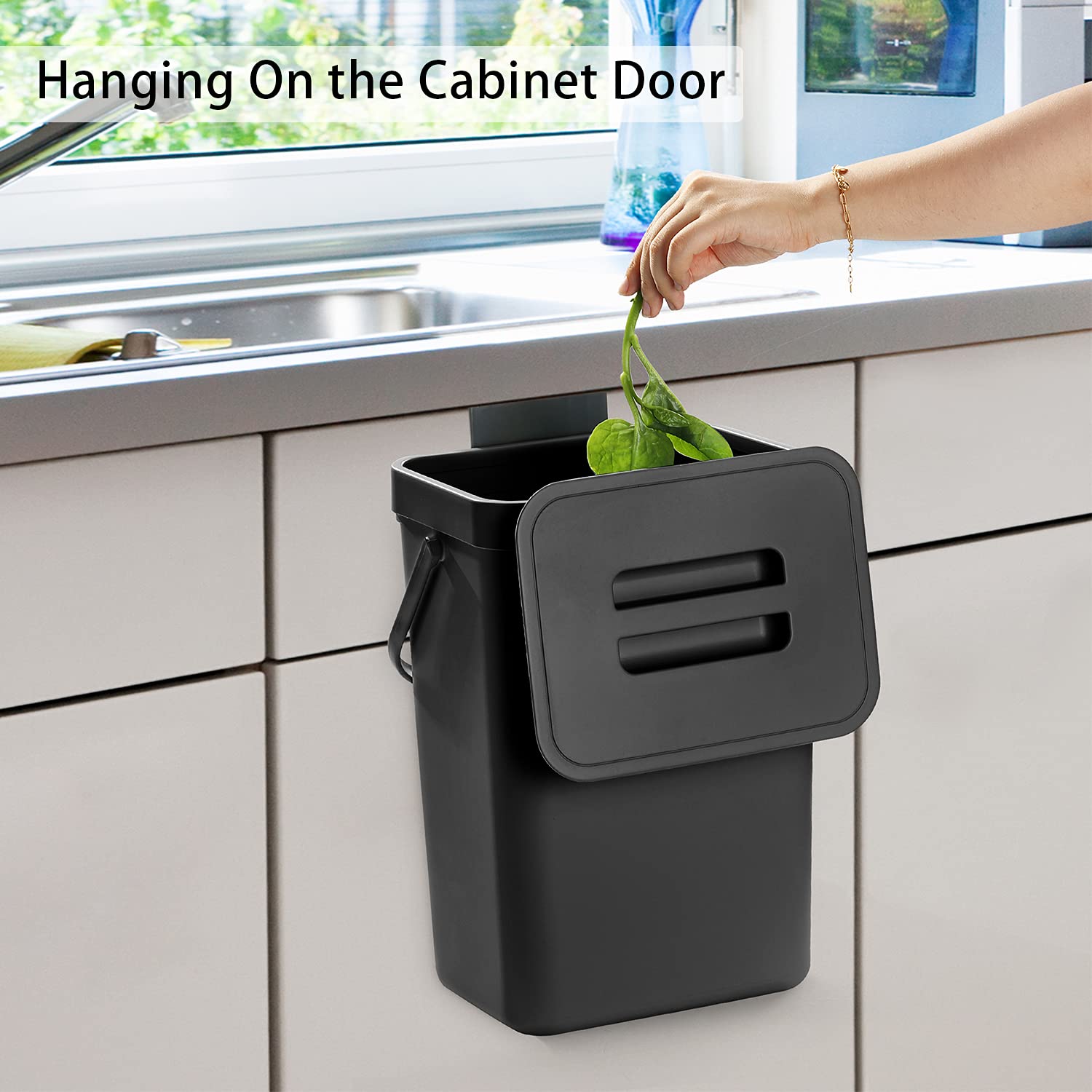 stonespace kitchen compost bin 12L keeps waste organized for easy disposal