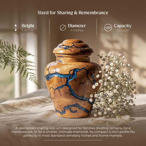 STONLIF blue accents create a calm focal point in a memorial space.