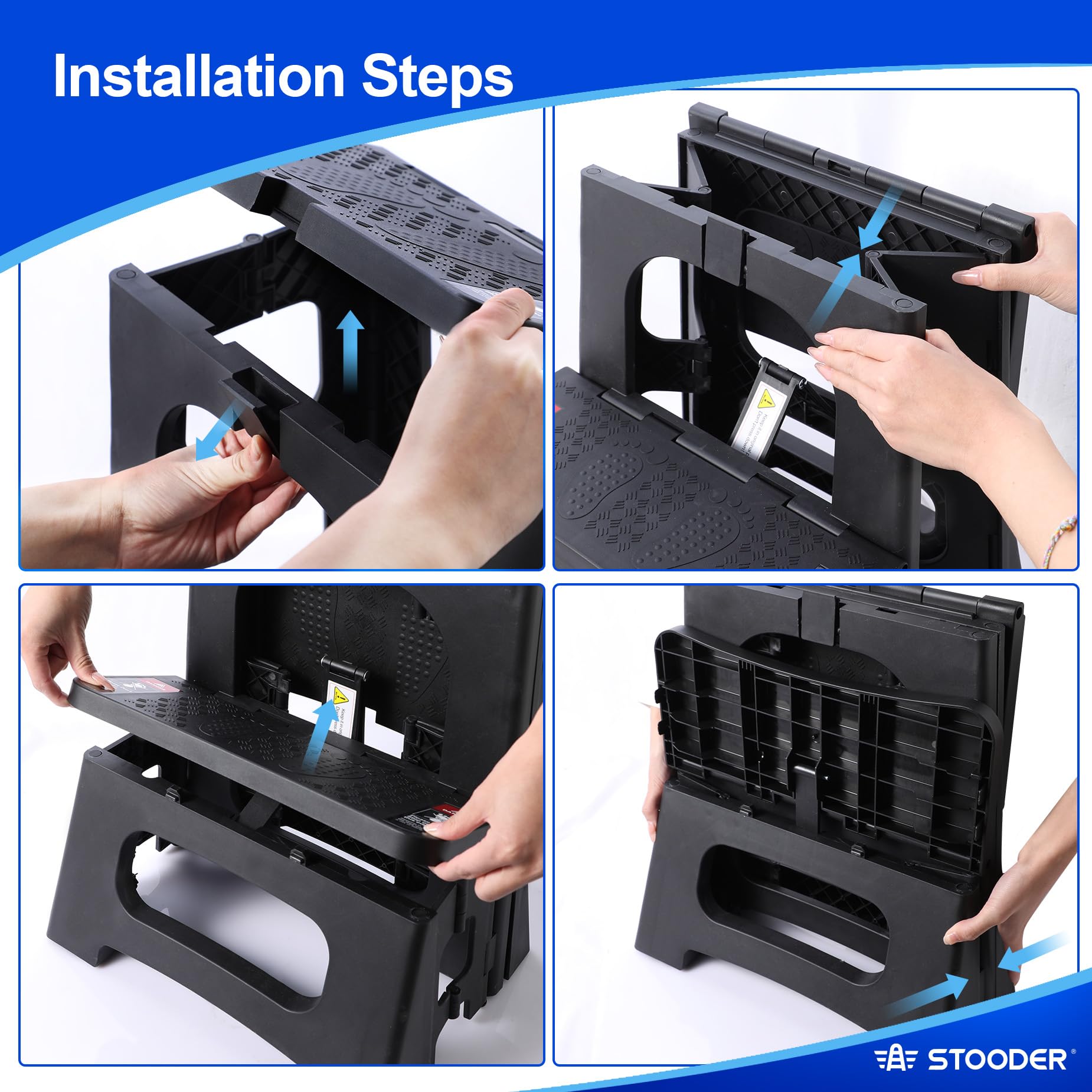 STOODER non-marking feet protect floors from scuffs and marks.