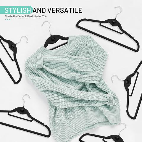 STOPKLAS velvet hangers with accessory bar for ties and scarves neatly organized