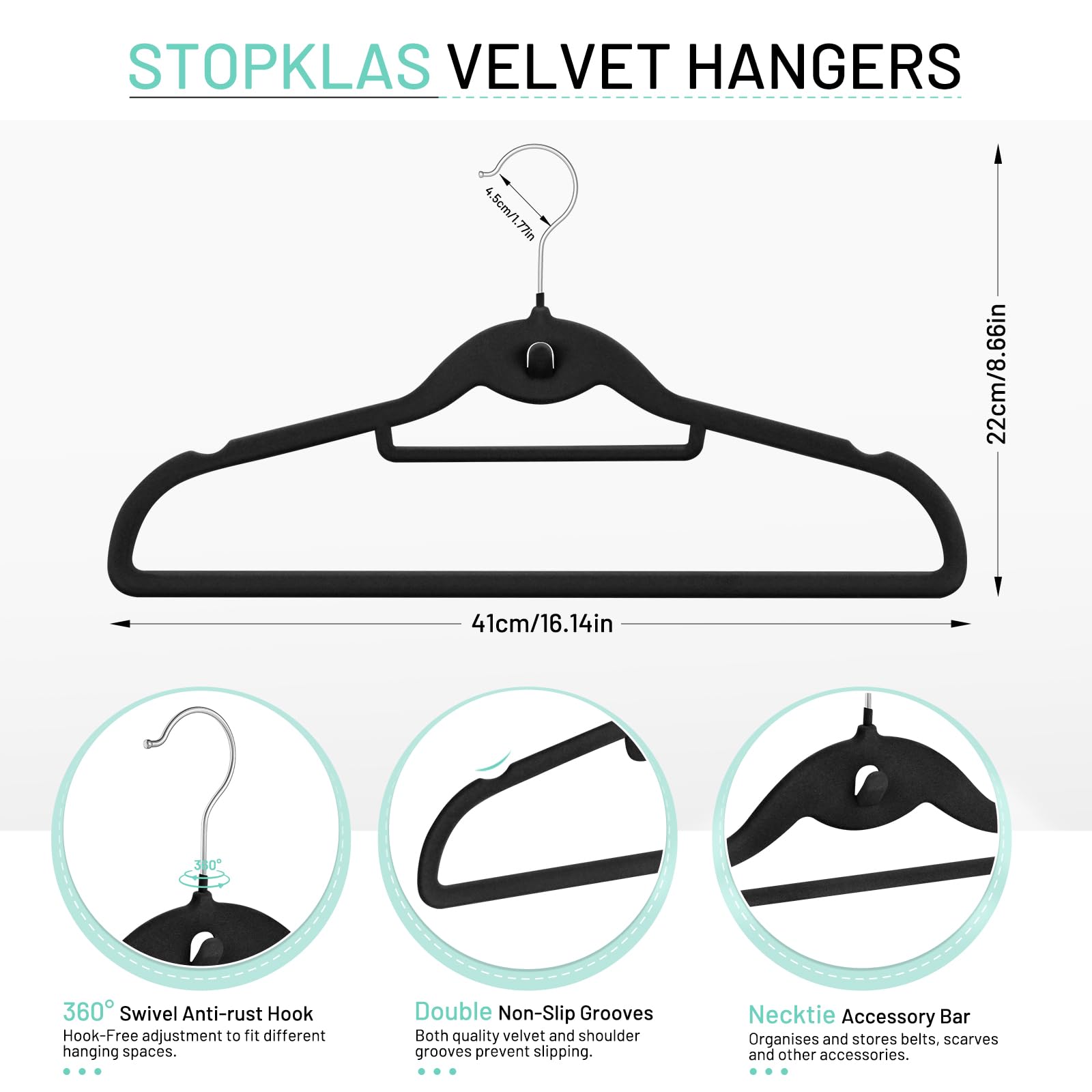 STOPKLAS velvet hangers demonstrate secure grip for delicate garments