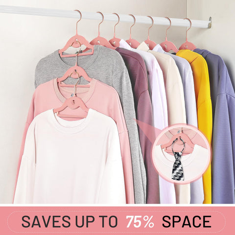 Stopklas space-saving stackable design showing compact wardrobe use