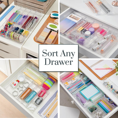 STORi SimpleSort office drawer divider clear organizes pens and clips efficiently