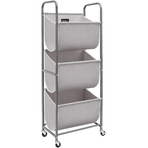 Storage Maniac 120L vertical 3-tier hamper maximizes small-space laundry storage.